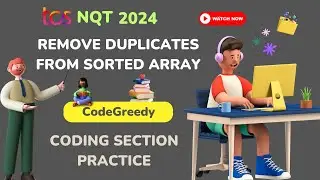Remove duplicates from sorted Array | TCS NQT Coding section