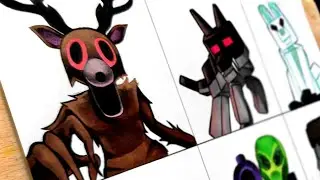 Drawing Roblox: 99 Night In The Forest Entity - The Deer, Alpha Wolf,  Arctic Fox, Alien, Polar Bear