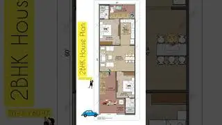 20 by 60 Feet House Plan || 2BHK House Plan for Rent Purpose #shorts #houseplan #viralhouse
