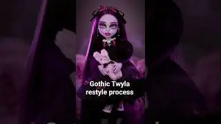 Я сделала тёмную версию куклы Твайлы 🖤 #monsterhigh #ooak #doll #tutorial #diy #dollrepaint #barbie