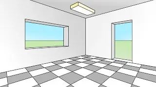 Prospettiva Accidentale #4 STANZA metodo diretto. ROOM IN ANGULAR PERSPECTIVE
