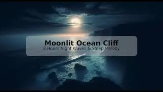 🎵 8 HOURS of Beautiful Sleep Music 💤 Moonlit Cliff Ocean Soundscape for Deep Relaxation and Focus
