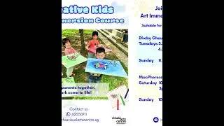 Join us for the Creative Kids Art Immersion Course at Visual Arts Centre!