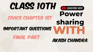 Class 10th SOCIAL science|Civics chapter -1ST Power sharing important questions for board exam|