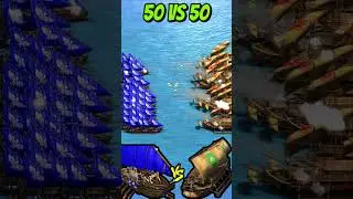 50 Dromons (Romans) vs 50 Thirisadai (AoE2) #Shorts