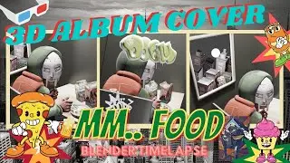 Mm.. Food by MF DOOM 2D to 3D Album Cover | Speed Modeling | Blender Timelapse