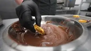 Chocolate-Dipped Honeycomb with Freeze-Dried Pineapple