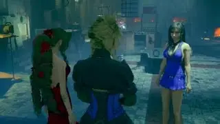 FINAL FANTASY VII REMAKE - Tifa sees Cloud in a dress