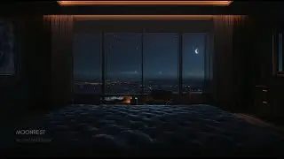 🌙 Moonlit Bedroom Over the Sleeping City | Calm Sleep Music for Deep Rest | Moonrest Radio 🌙