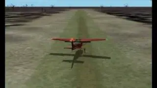 FS2002 Crosswind landing on airstrip MO01