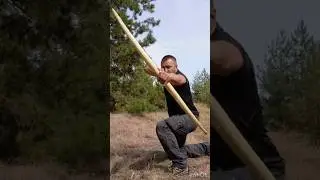Survival Bow | Made only with a Knife #outdoorsurvival #bushcraft #bow #archery