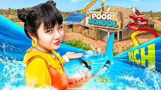 اليوم الأول Squid Game Doll الغني في مدرسة الفقراء!
