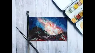 Watercolor Tutorial #1: Galaxy Mountain