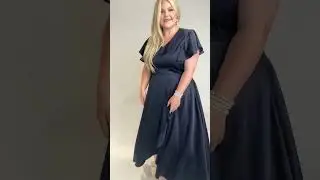 Callie Dress in Navy Try On in Size 1x