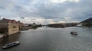 Peaceful river view from St Charles Bridge.  Oct 2025