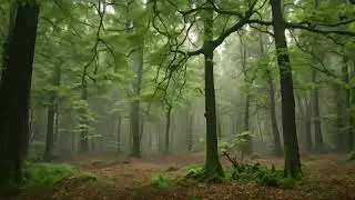 A Serene Forest With Abundant Green Trees, A serene forest setting while a