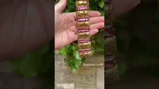 Art Deco 1930s Pink Glass and Brass Vintage Statement Bracelet