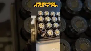 UNDERWOOD 147GR 9MM +P #ammo #trending #viral #youtubeshorts #shortvideo #edc #gun #yt #bullet #9mm