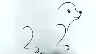 Dog 🐕 Drawing 2025 | Simple And Cute Dog Draw Into 22 | kutte ka chitra #dog