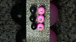 Emoji Balloons Black pink Super Satisfying Pop #asmr #oddlysatisfying #balloon