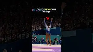 Her reaction is the best part😂😭 #gymnastics #simonebiles #olympics #penalty #beam