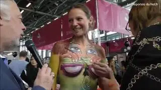 Festival Mondial de Body-painting &agrave; Paris - rencontre avec une artiste Hollandaise et son mod&egrave;le.