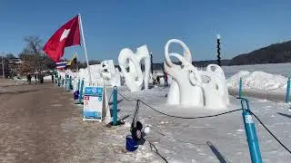 SNOW CARVINGS MADE BY DIFFERENT COUNTRIES. PLEASE COMMENT IF YOU SEE YOUR FLAG.