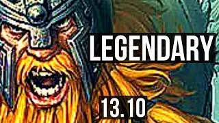 OLAF vs PANTHEON (TOP) | Quadra, 700+ games, Legendary, 900K mastery | KR Master | 13.10