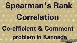 Spearman's rank correlation coefficient of correlation and comment . problem in Kannada