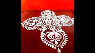 সরস্বতী পুজোর জন্য বড়ো আলপনা ডিজাইন /Big round alpona designe #alponaart #alponadesign #rangoli 