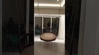 Reversible Round Wooden Swing #viralreels #home #swingdesign #viralshort #interiordesign #homedecor