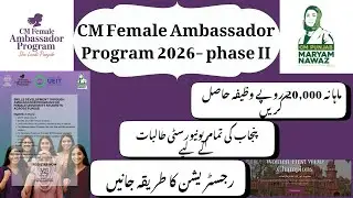 CM Punjab Female Ambassador Program 2026 | How to Apply | Skill Development Program Batch-II