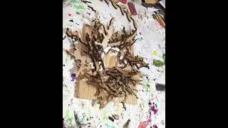 Bird nests, sculpture, recycled, art, art process, art video, 3D art, asmr, texture, paint process