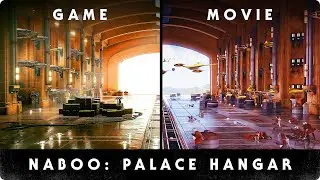 Naboo: Palace Hangar - Game vs Movie Comparison - Star Wars Battlefront II