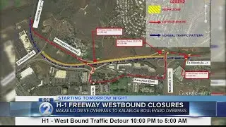 Nightly H-1 Freeway closures in West Oahu