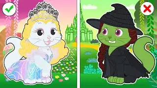 BABY PETS 🧙🏿&zwj;♀️🧚 Kitty Kira Dresses Up as Elphaba and Glinda from the Musical Wicked