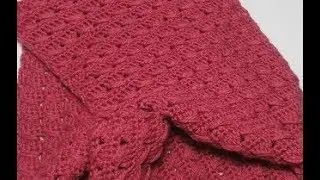 Cachecol de  crochê pontos  abraçados unissex