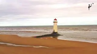 The Point of Ayr Lighthouse, also known as the Talacre Lighthouse