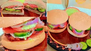 Chapli kabab Burger 🍔 Recipe l Restaurant Style Burgar recipe..
