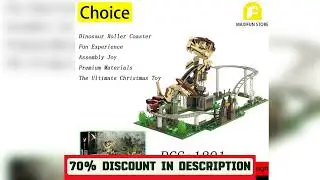 #MOC 1291PCS Dinosaur Roller Coaster Building Blocks Motorized Model Kit Home Decor Christmas Gift