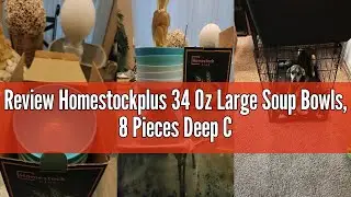 Review Homestockplus 34 Oz Large Soup Bowls, 8 Pieces Deep Cereal Bowls, Unbreakable Color Kitchen B