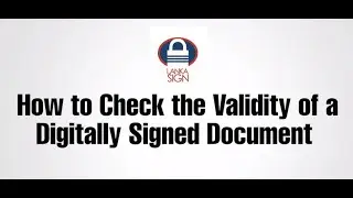 How to check the validity of a digitally signed document