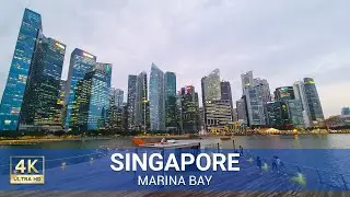 Marina Bayfront Singapore and Marina Bay Sands Sunset Walking Tour (4K UHD) - Travel Guide Video