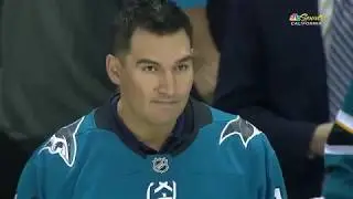 San Jose Sharks Jonathan Cheechoo: Ceremonial Puck Drop