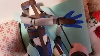 Puppet hand-rod with rotating connector