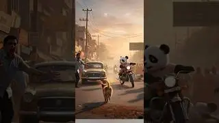 An Accident, A Puppy, and Panda Brave Decision😱 #cutepanda #shorts
