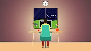 Vector Animation Of A Man Working At The Computer From Home