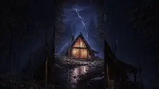 Heavy Thunderstorm on A-Frame Cabin ⛈️ Instant Sleep in 10 Seconds (Loop)