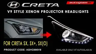 Hyundai Creta | V9 Style DRL XENON | HID Projector Headlights with 55Watt HID | AGHC690V9 | Autoglam