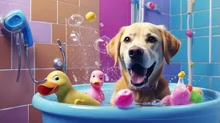 Bath Time Fun with My Labrador Remo | Funny reactions during bath time 🧼 | Funny Dog Moments!